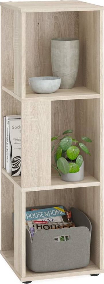 FMD FMD Półka narożna z 6 bocznymi przegrodami, dąb sonoma