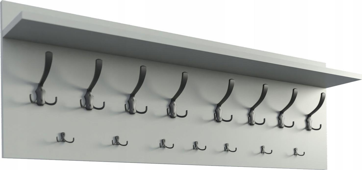 YRKE WIESZAK ŚCIENNY NA UBRANIA, SZARY, CHROM, 125 CM