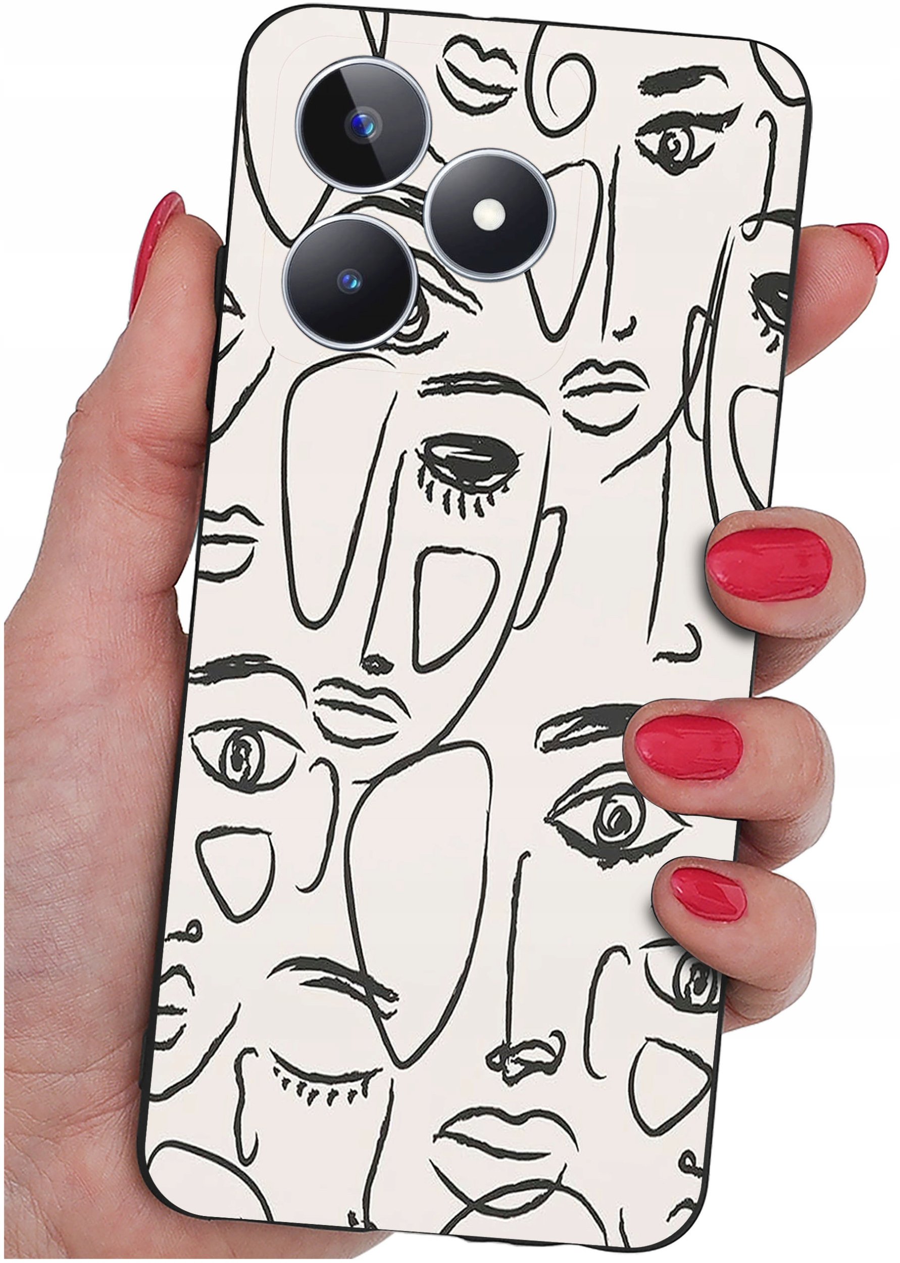 ETUI do Realme C51| C53 WZORY |SILIKONOWE MATT CASE + SZKŁO 9H