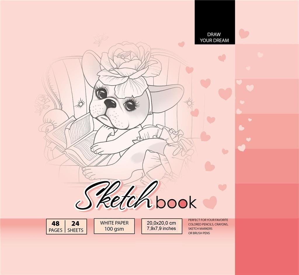 Fresh Szkicownik 20x20cm 48k czerwony