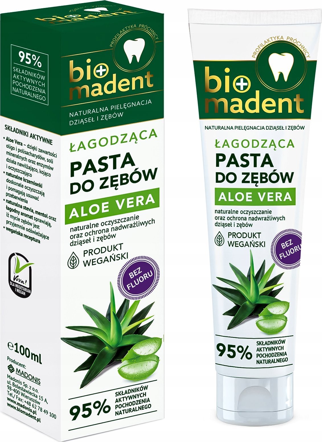 Bio Madent Łagodząca pasta do zębów Aloe Vera 100ml