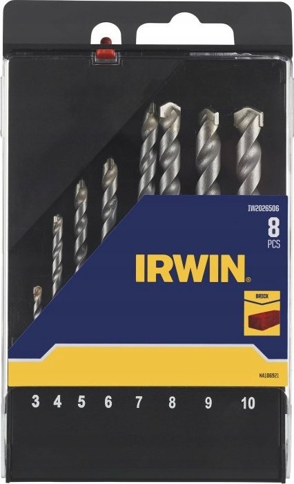 Wiertło Irwin IRWIN WIERŁO DO BETONU kpl. 8szt. 3, 4, 5, 6, 7, 8, 9 i 10mm w kasecie