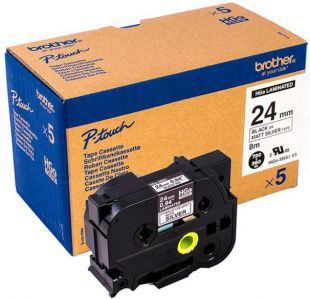 Brother HGEM951V5 5x 24mmx8m Czarna na srebrnym tle (HGEM951V5)