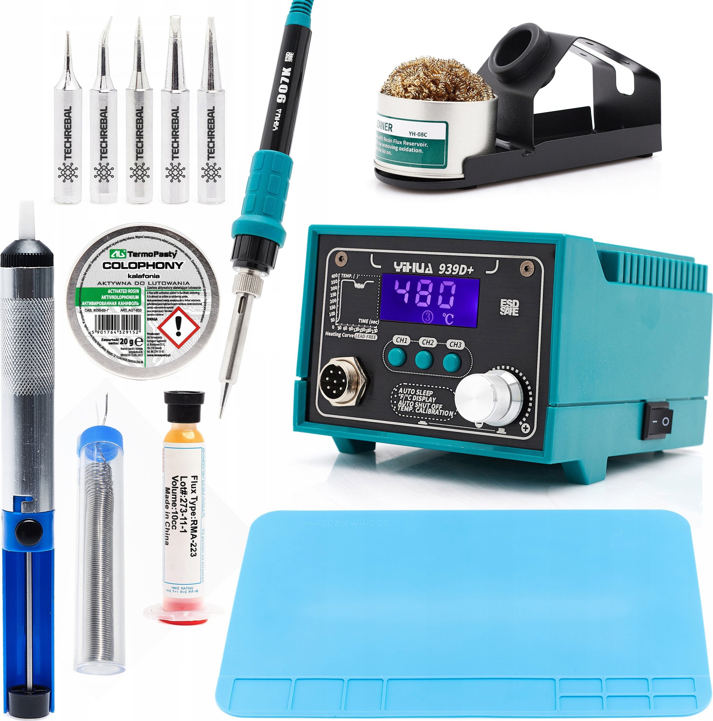 Stacja Lutownicza Yihua 939D+ Zestaw Akcesoriów do Lutowania Techrebal
