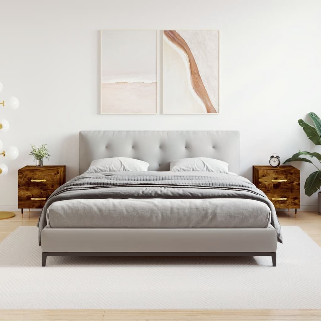 vidaXL Szafki nocne, 2 szt., przydymiony dąb, 40x35x47,5 cm