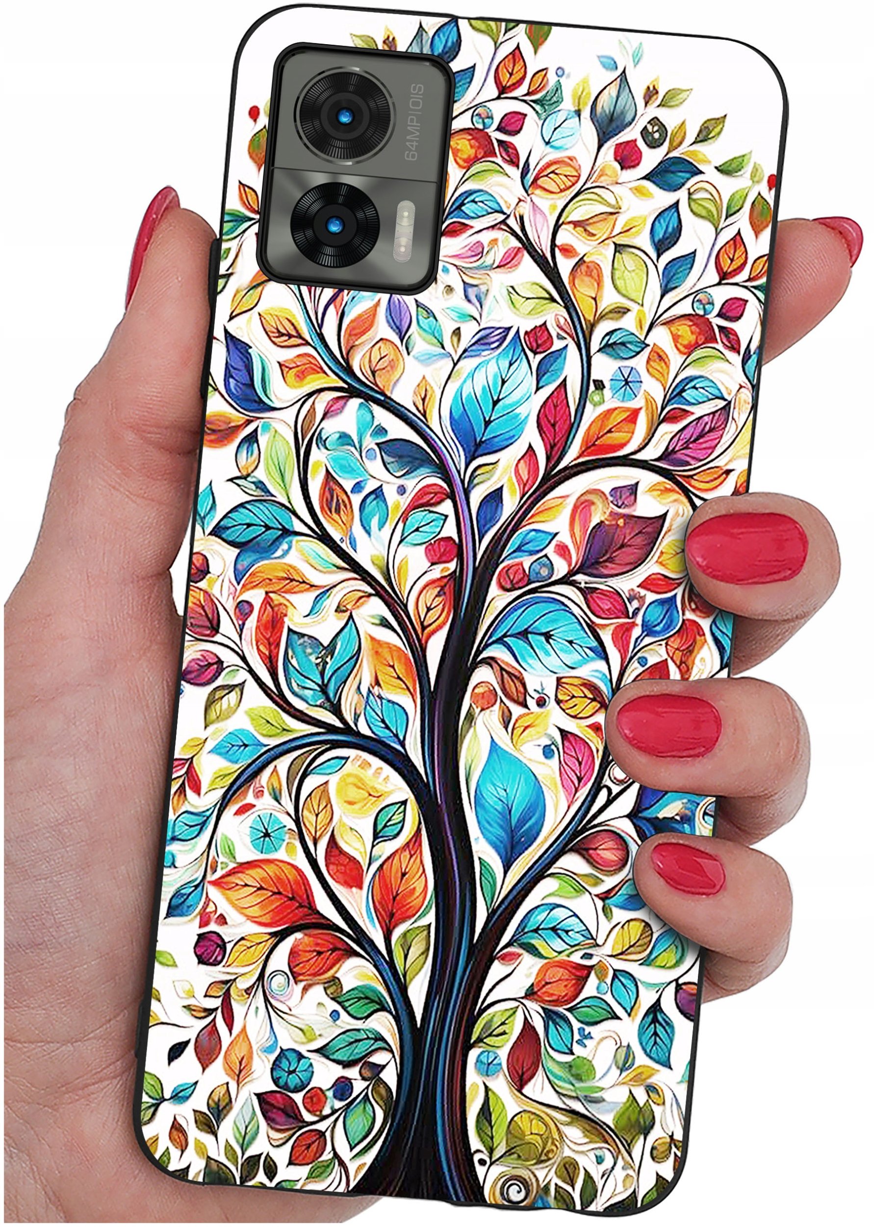 krainaGSM Etui do Motorola Moto Edge 30 Neo WZORY SILIKONOWE MATT CASE + SZKŁO 9H