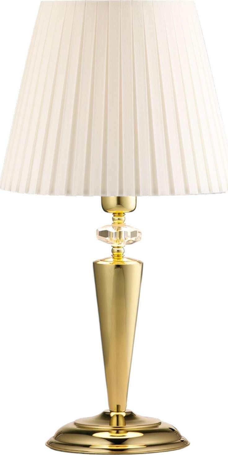 Lampa stołowa Amplex LAMPA stołowa LILOSA 269 Amplex angielska LAMPKA stojąca abażurowa kryształ crystal złota biała