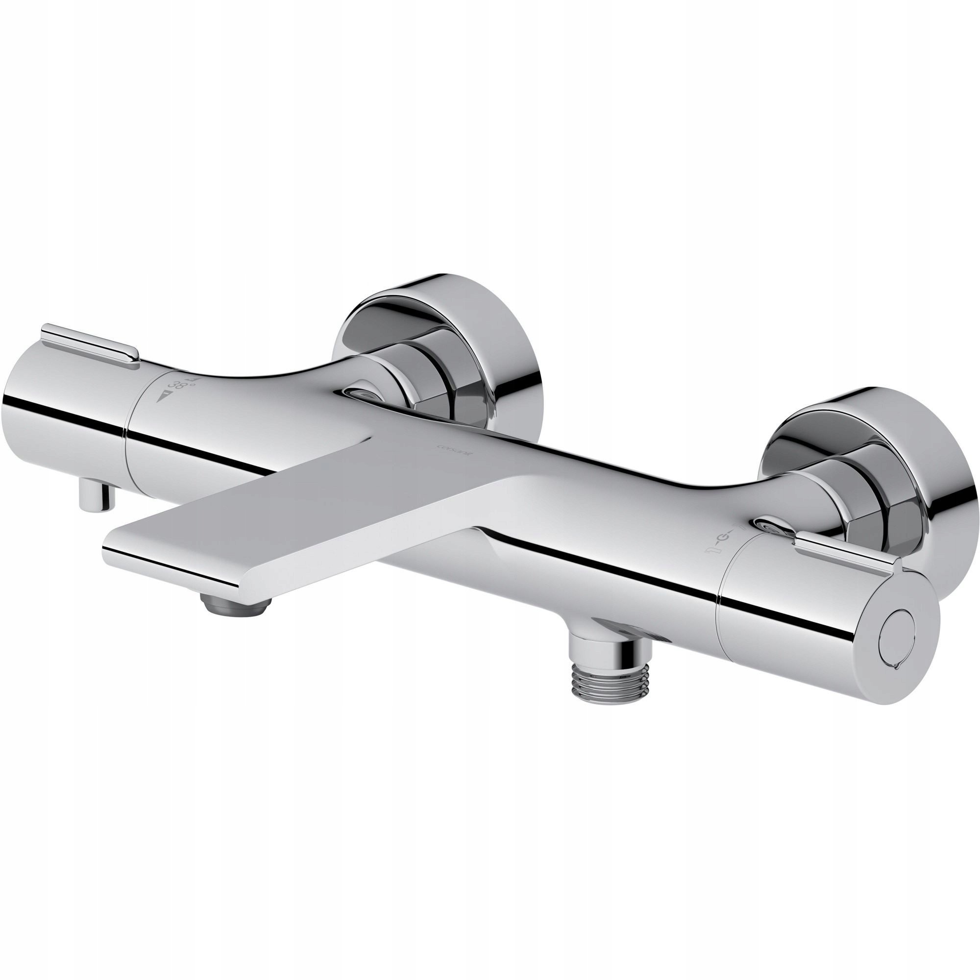 Bateria prysznicowa Cersanit (baterie wannowo-prysznicowe) Bateria wannowo-natryskowa termostatyczna ścienna VIRGO chrom (S951-561)