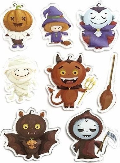 Naklejki żelowe Halloween 8szt