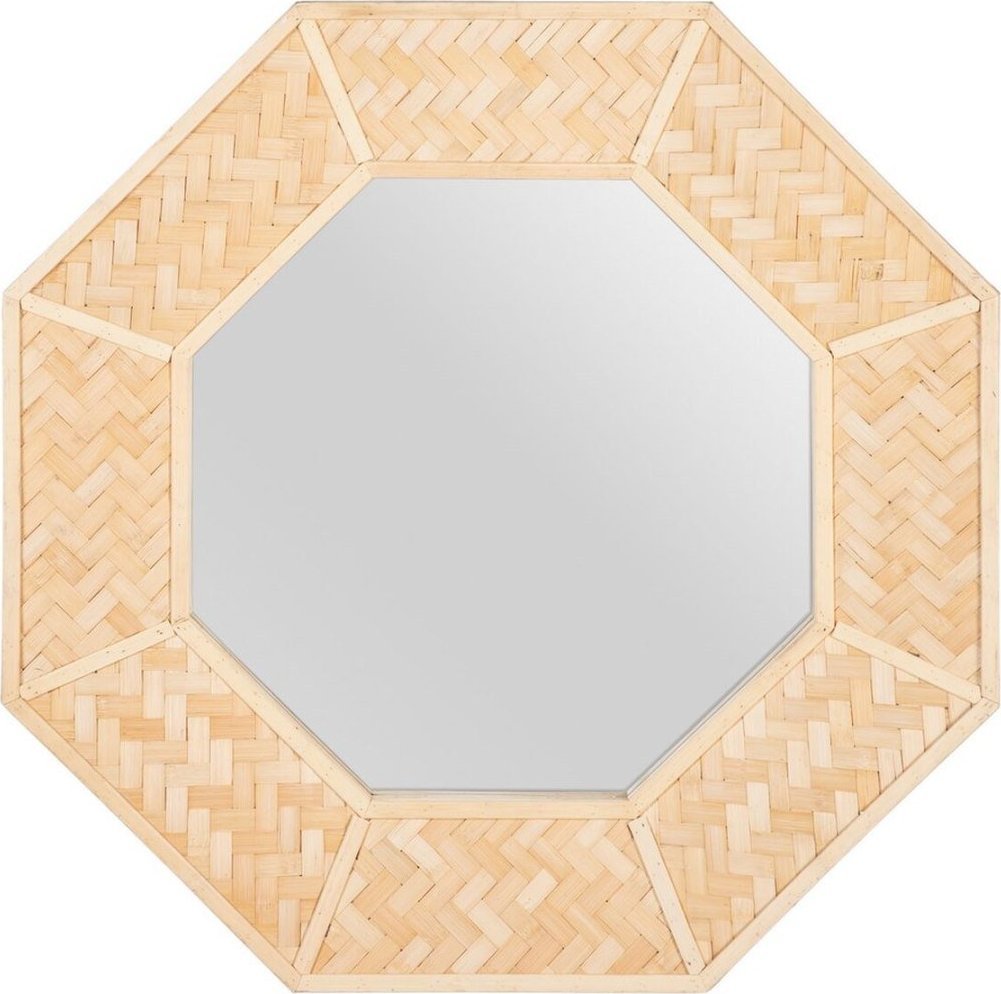 Bigbuy Home Lustro ścienne 81 x 6,5 x 81 cm Naturalny Bambus