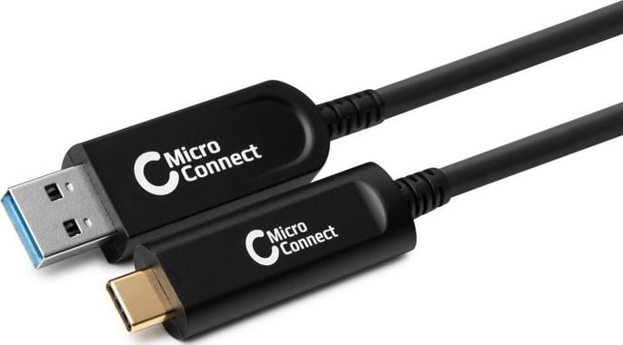 Kabel USB MicroConnect USB-A - USB-C 20 m Czarny (MC-USB3.2CA20OP)