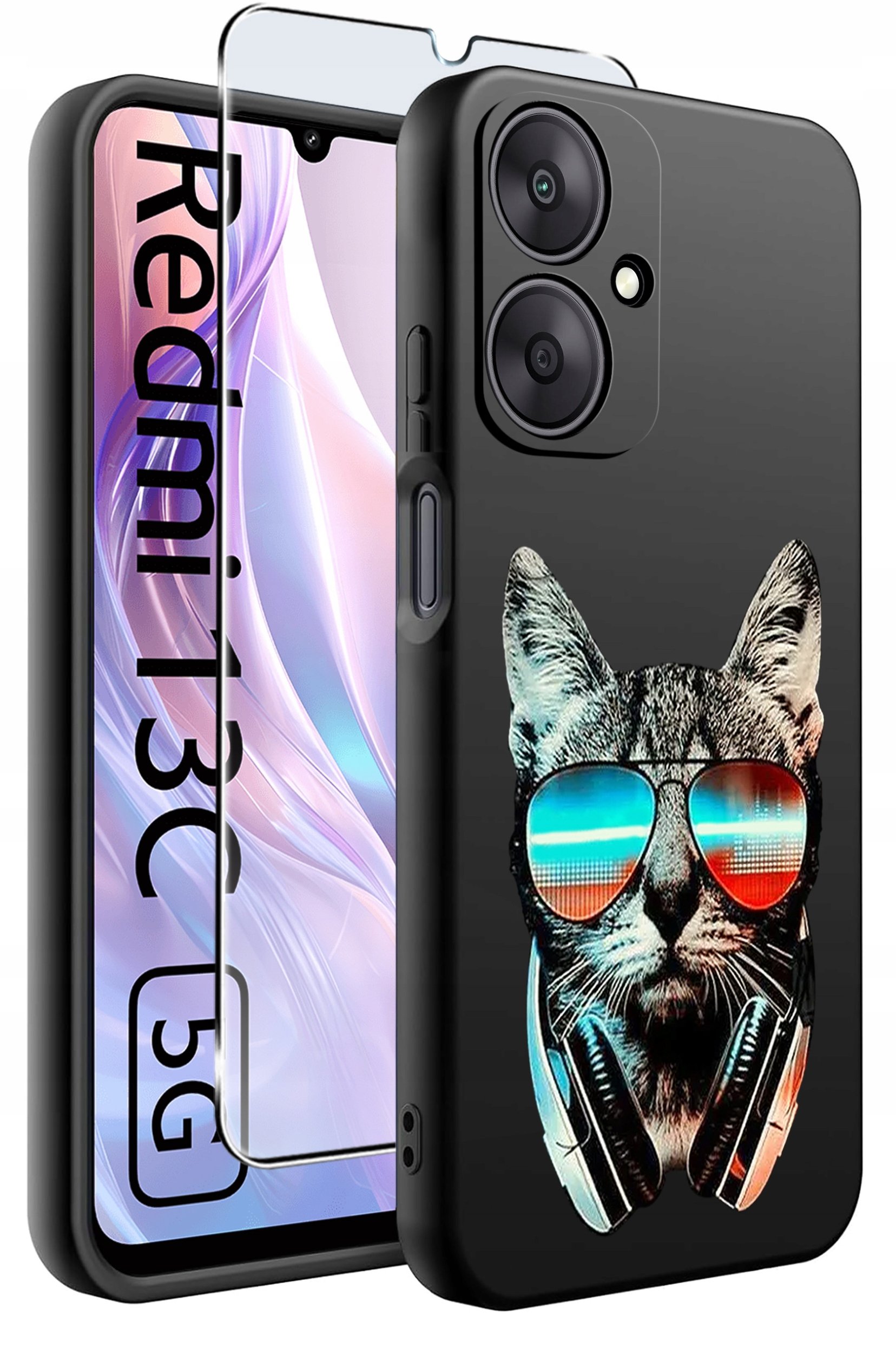 ETUI do Xiaomi Redmi 13C 5G WZORY |SILIKONOWE MATT CASE +SZKŁO HARTOWANE 9H