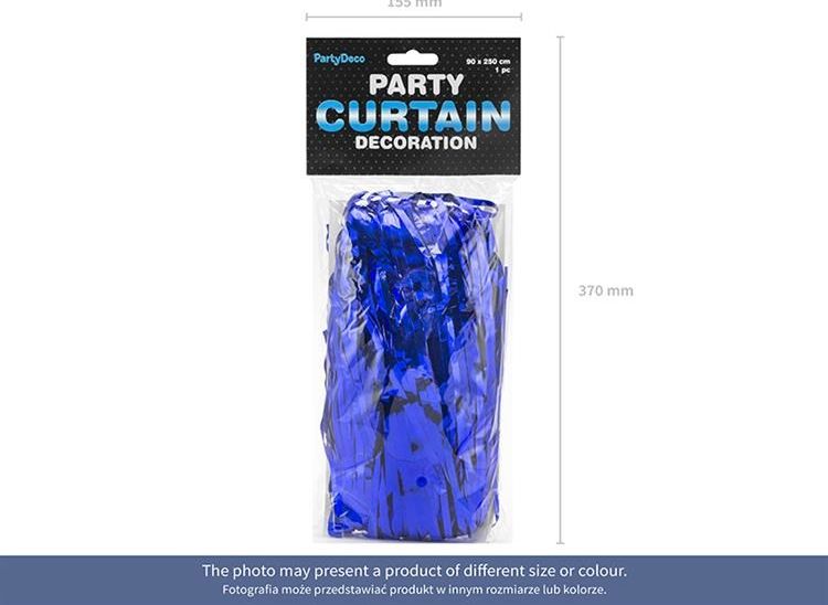 Kurtyna imprezowa, niebieska, 90x250 cm. uniwersalny