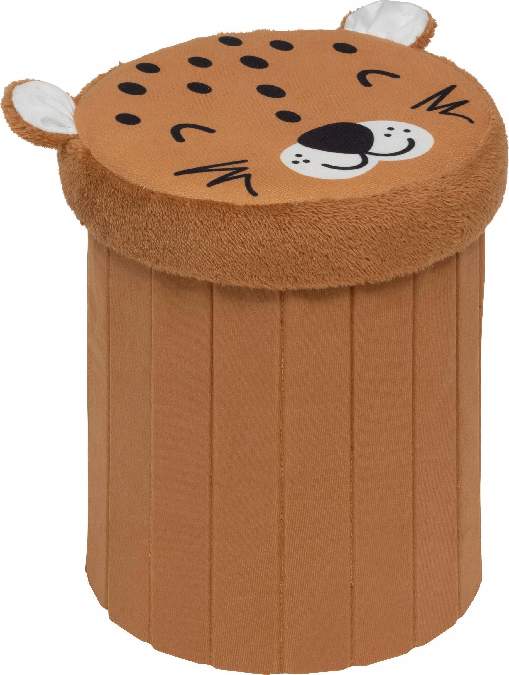 Pufa składana z miejscem na zabawki SMILE, Ø 30 cm