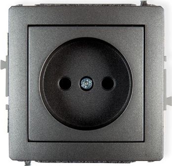 Karlik DECO Gniazdo pojedyncze b/u grafitowy 11DGP-1