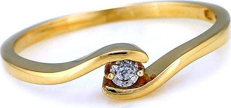 Lovrin ZŁOTY PIERŚCIONEK 585 ZARĘCZYNOWY Z BRYLANTEM