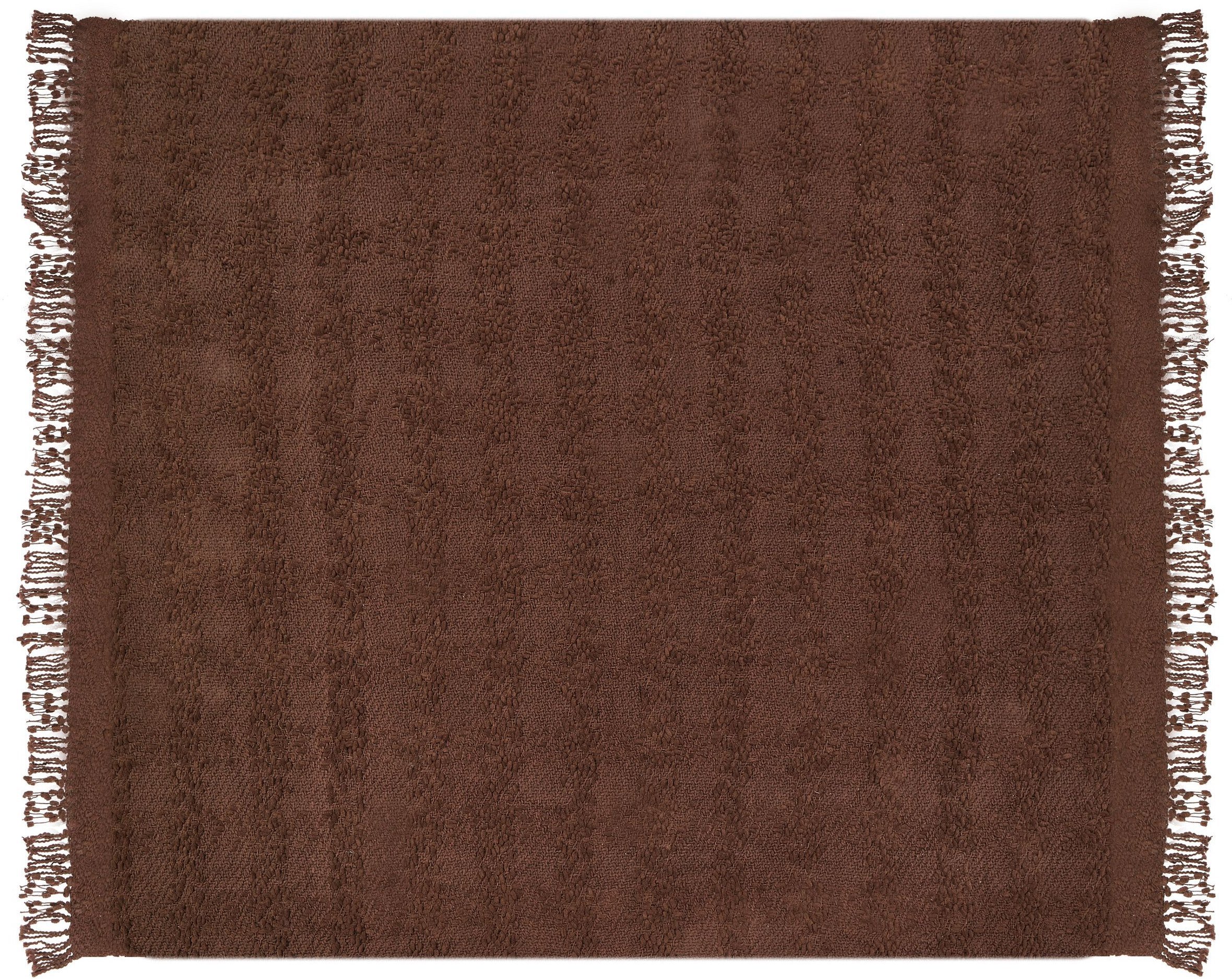 Beliani Koc VELLA Bawełna 200 x 220 cm Brązowy