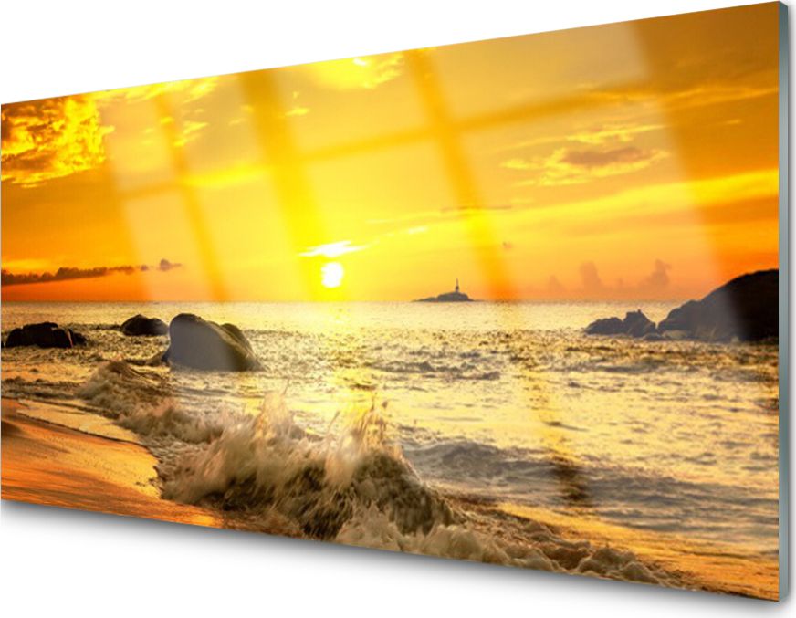 Tulup Obraz na Szkle Ocean Plaża Krajobraz 120x60 cm - 177608651
