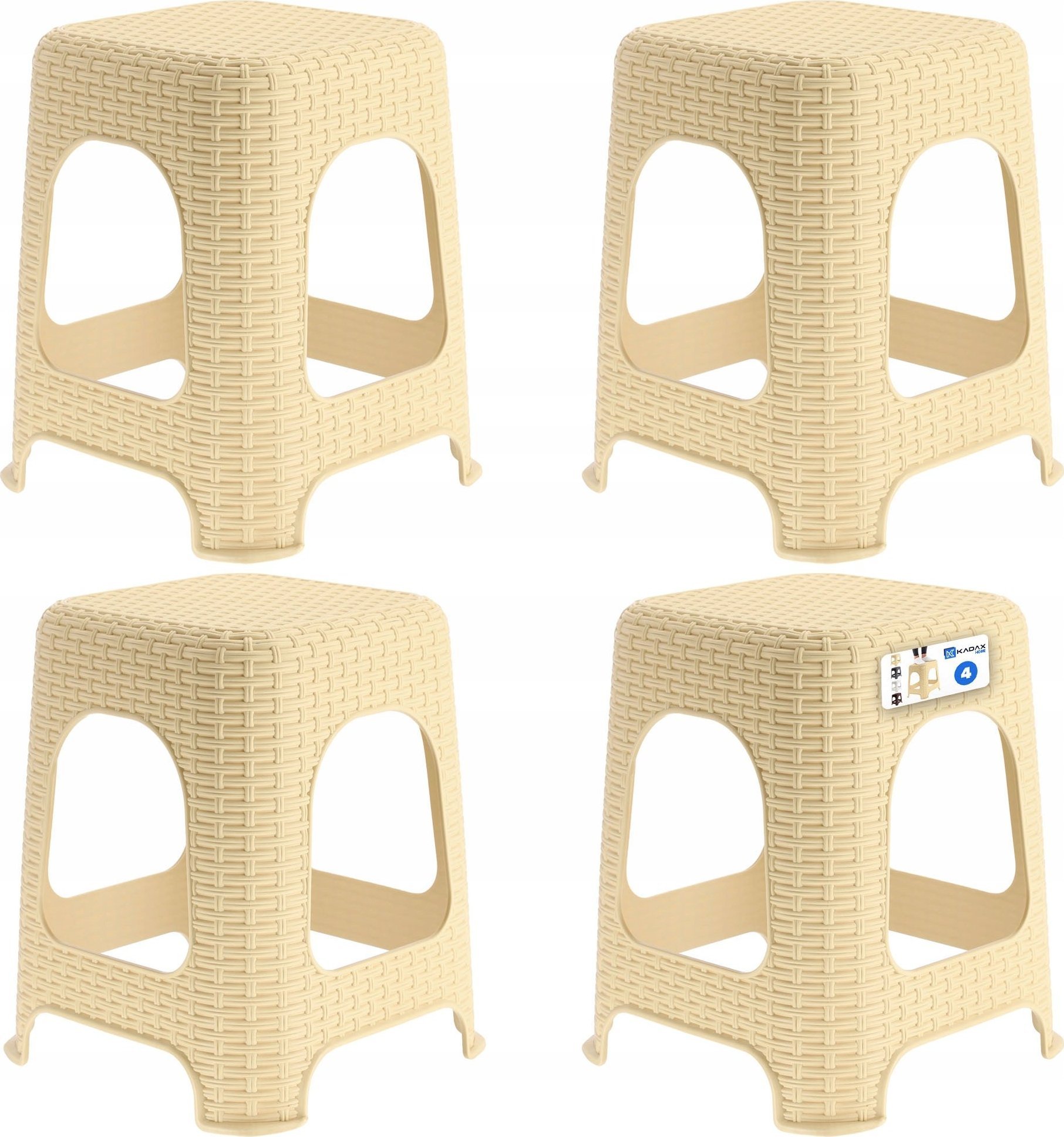 Kadax KADAX Taboret Kuchenny Stołek Taborety Beżowy 4szt