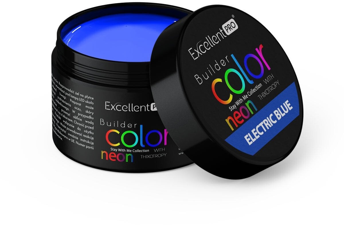 Excellent PRO Builder Color Neon With Thixotropy żel budujący Electric Blue 15g