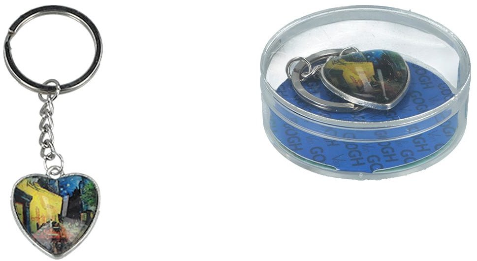 Przywieszka do torebki/Breloczek do kluczy serce - V. van Gogh, Taras Kawiarni w Nocy (CARMANI)