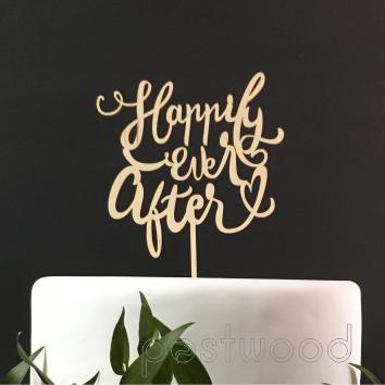 POSTWOOD Topper na tort weselny Happily Ever After