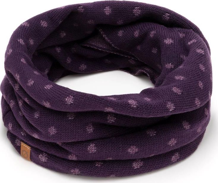 Brdrene Komin damski zimowy w kropki Brodrene K8 fioletowy