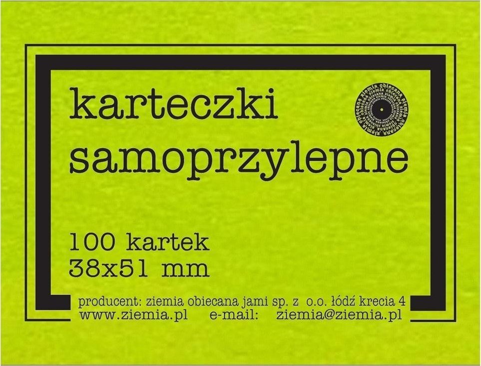 Ziemia Obiecana Karteczki samoprzylepne Fluo 38x51mm 100K zielone