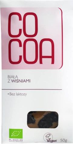 Cocoa CZEKOLADA BIAŁA Z WIŚNIAMI BIO 50 g - COCOA