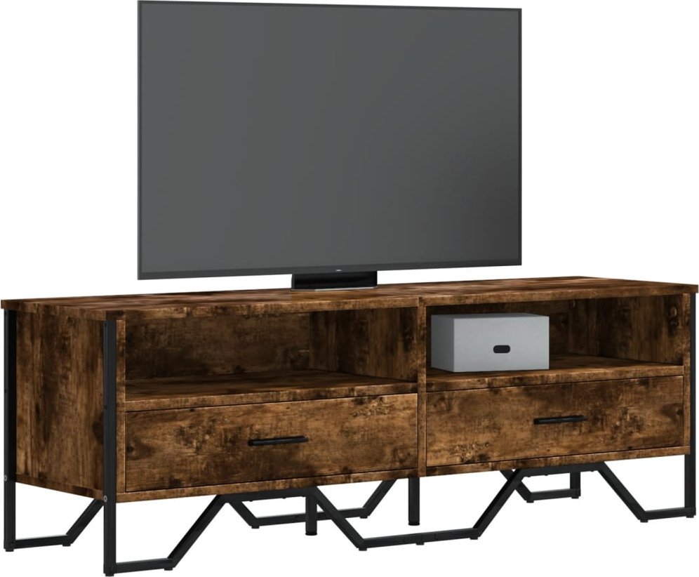 vidaXL Szafka pod TV, przydymiony dąb, 122x34x41 cm