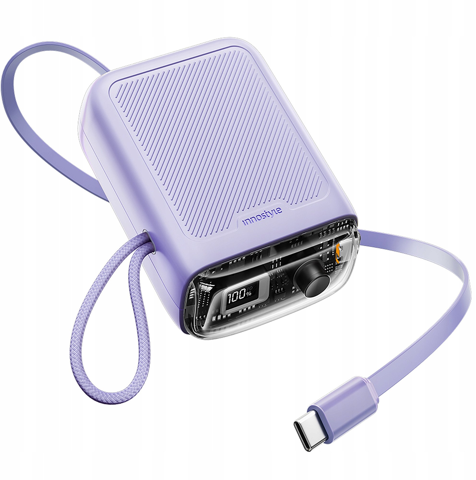 INNOSTYLE MINI POWERBANK 10000MAH 2X USB-C TYP C 33W ROZWIJANY KABEL USB-C