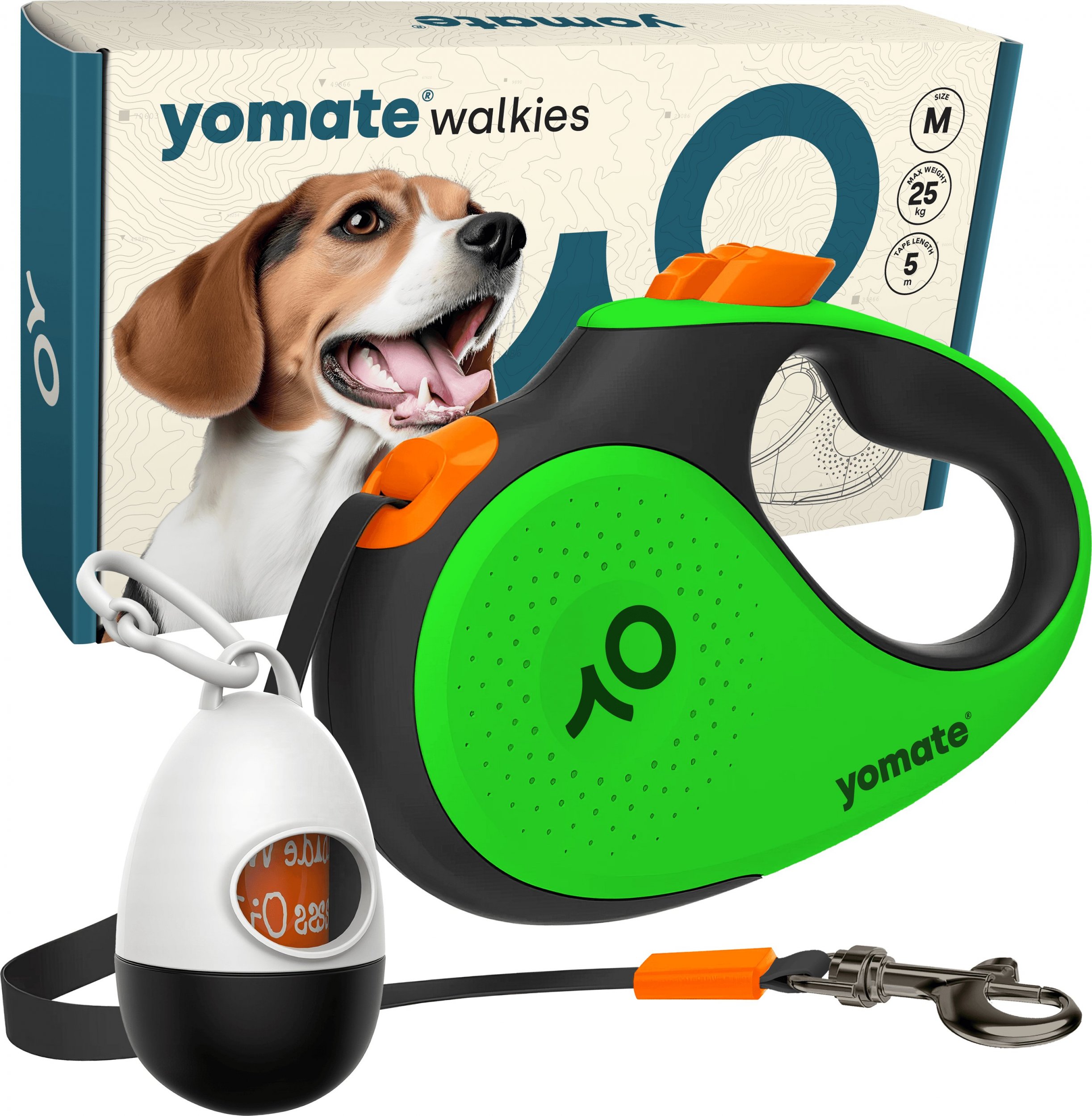 Yomate YOMATE! SMYCZ AUTOMATYCZNA DLA ŚREDNIEGO PSA DO 25KG ZWIJANA + POJEMNIK