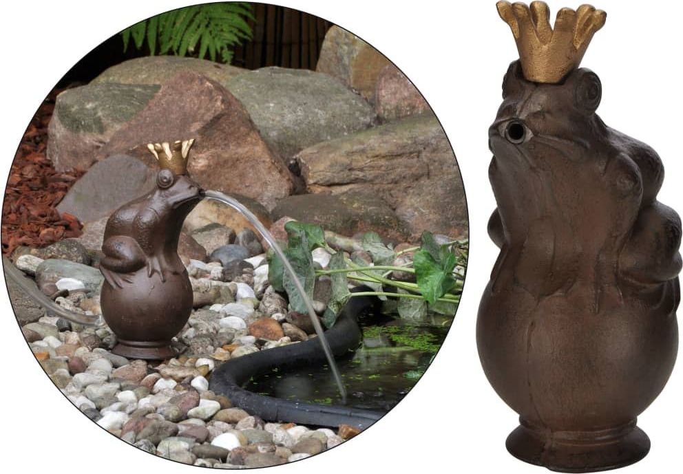 HI HI Fontanna ogrodowa żabi król, brązowa