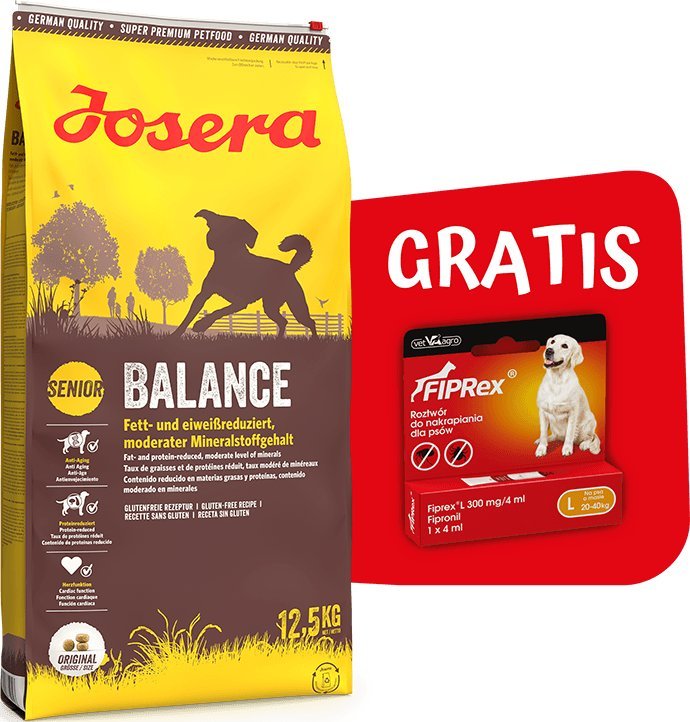 Josera JOSERA Balance Senior/Light 12,5kg + FIPREX 75 L 4ML GRATIS!!