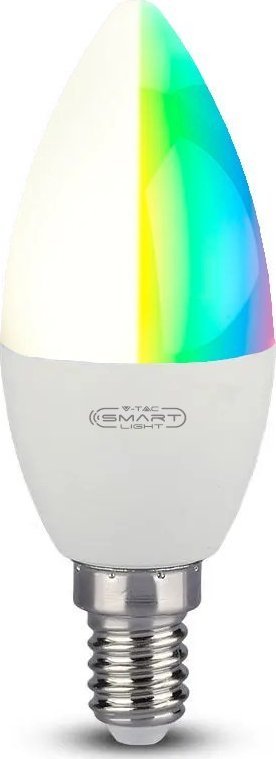 V-TAC Żarówka LED WiFi V-TAC 4.8W E14 Świeczka SMART Amazon Alexa Google Home VT-5114-N RGB+2700K-6400K 450lm