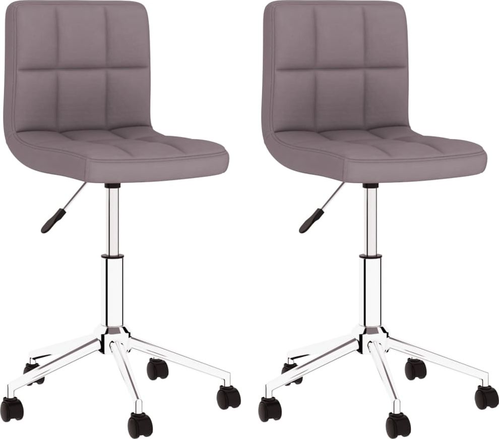 Krzesło biurowe vidaXL Zestaw 2 sztuk Popielate