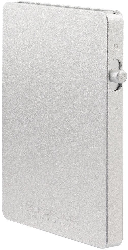 Metalowe etui z wysuwanymi kartami i ochroną kart zbliżeniowych (srebrny) Uniwersalny