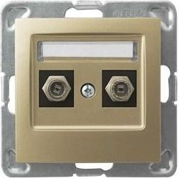 Ospel Gniazdo antenowe Impresja typu F podwójne złoty metalik (GPA-2YF/m/28)