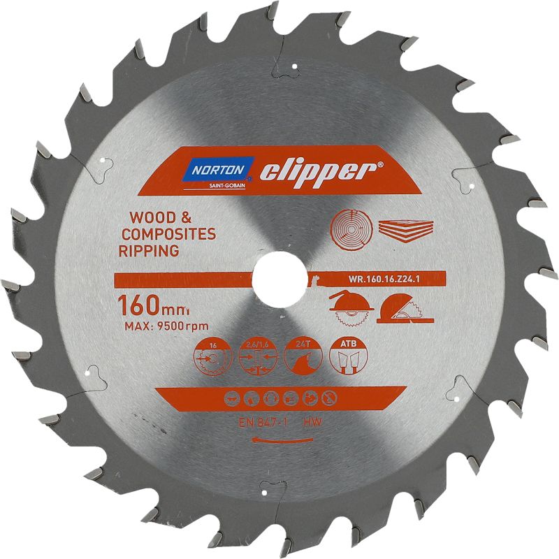 Norton Clipper Piła tarczowa 160x16mm x 24Z