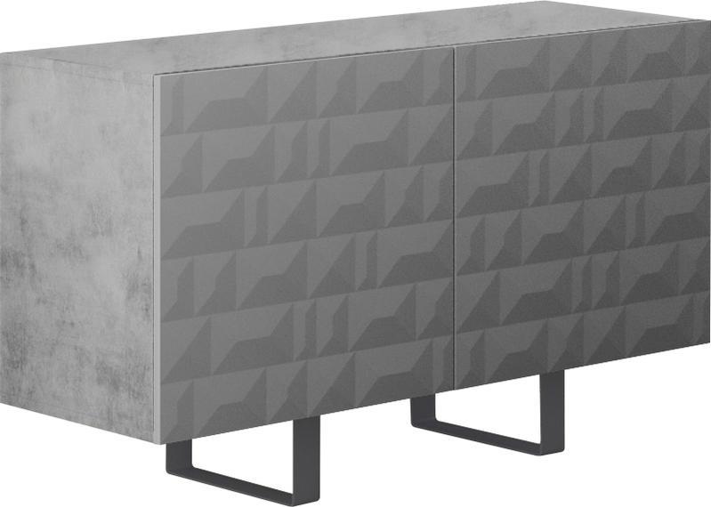 Selsey SELSEY Włoska komoda dwudrzwiowa Balwin 110 cm z przetworzonych butelek PET Beton/Szary