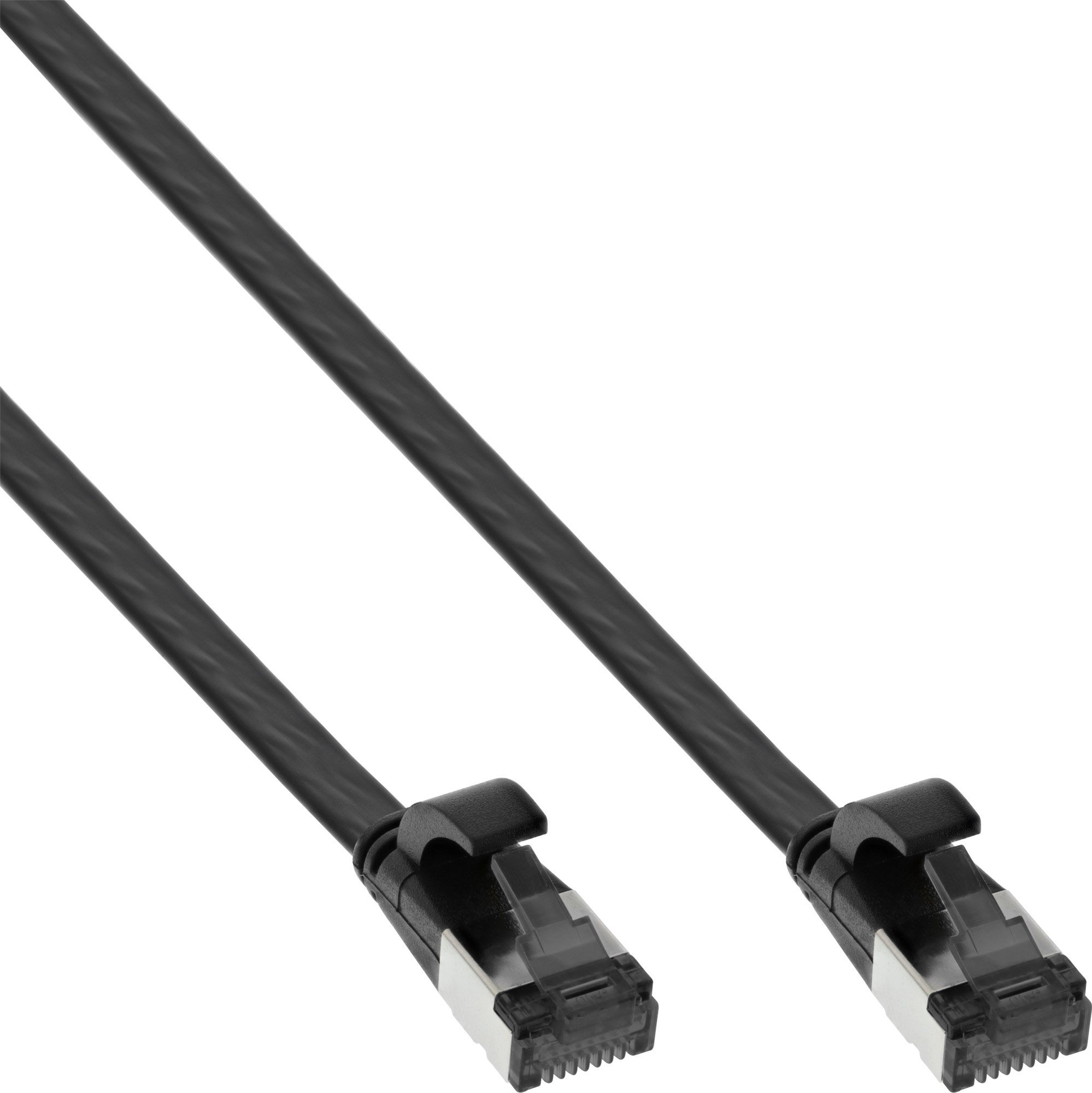 InLine InLine® Flat patch cable, U/FTP, Cat.8.1, TPE halogen free, black, 0,3m
