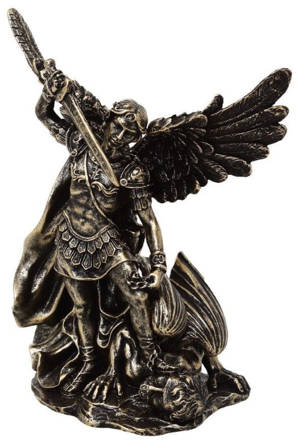 Figurka Święty Michał walczący ze smokiem - polyresin - MC-23146