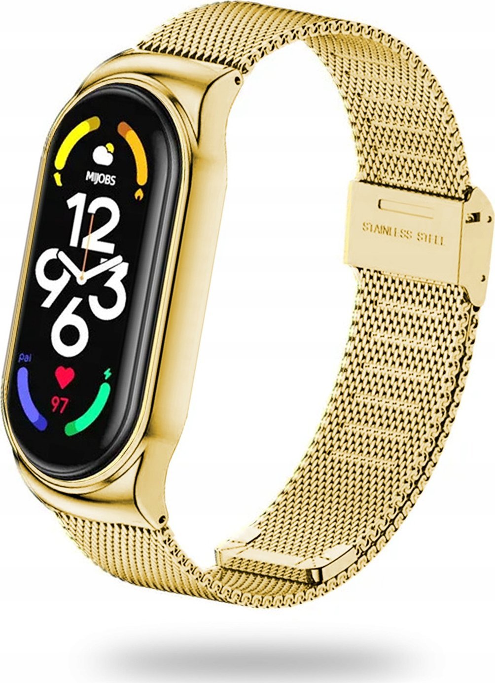 Tech Craft Metalowa Wymienna Bransoletka Opaska do Xiaomi Mi Band 7 / 7 NFC złota