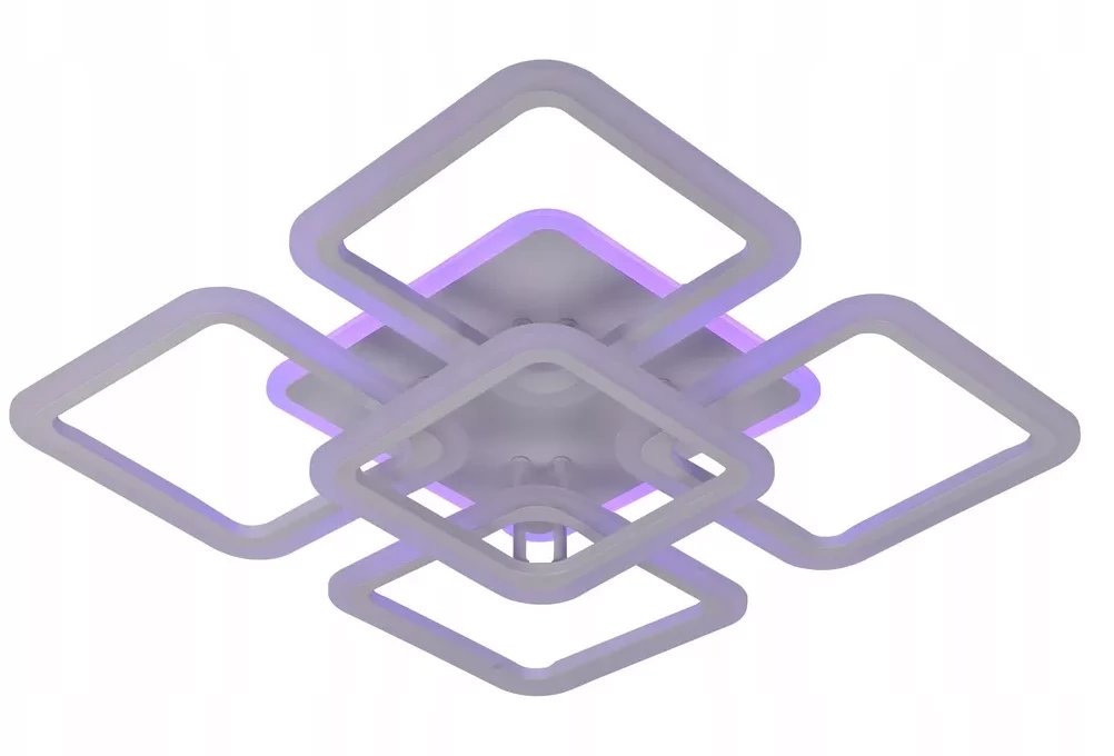 Żyrandol LED RGB Kwadrat Plafon Lampa Sufitowa Kwadratowa Biała