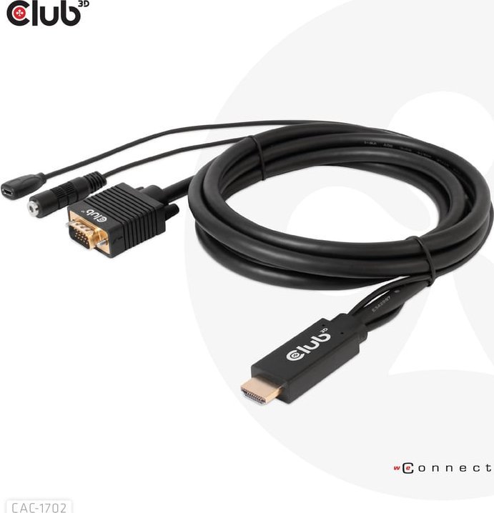 Kabel Club 3D Club3D kabel HDMI na VGA, M/M, 28AWG, 2m