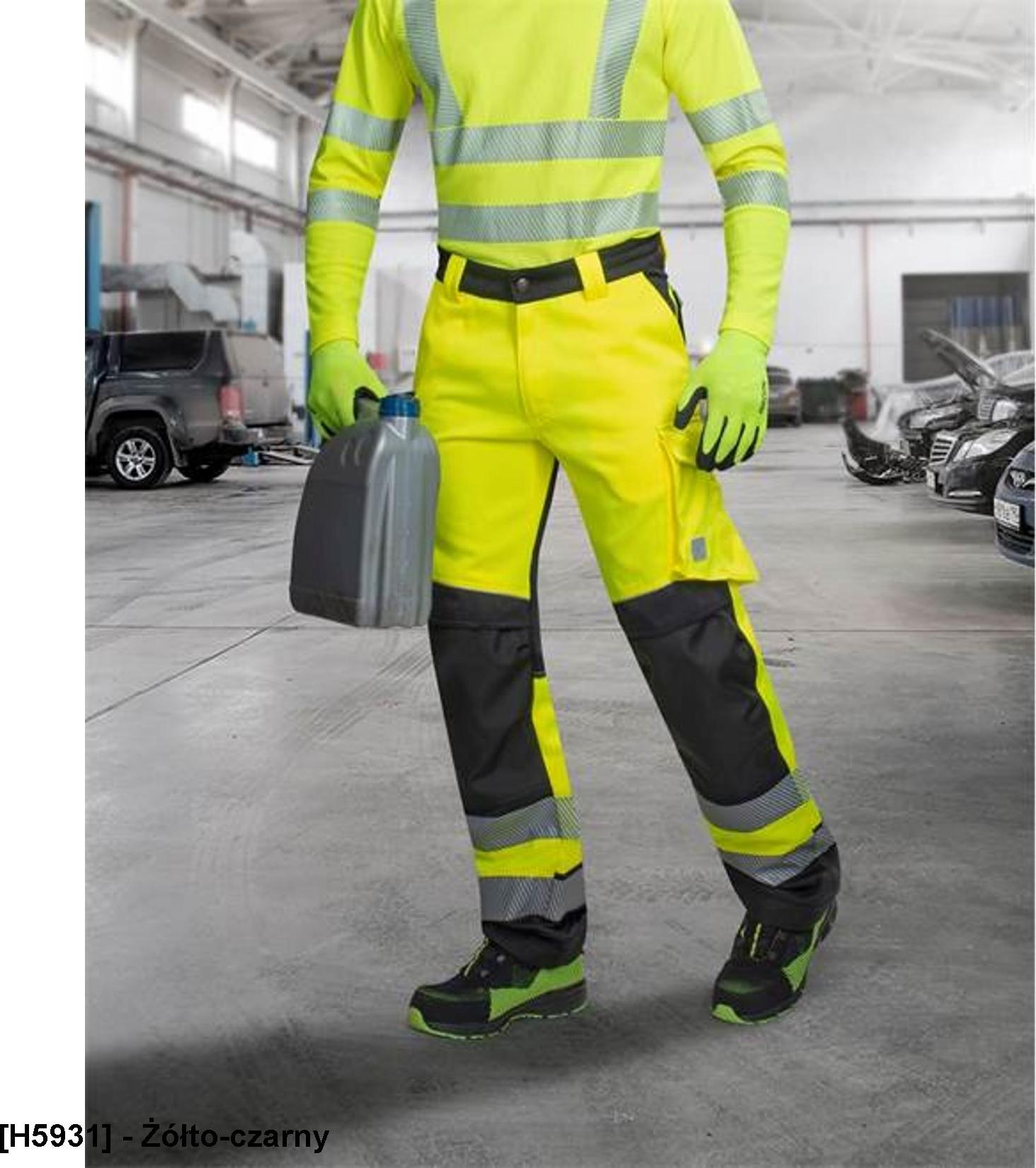 Ardon ARDON SIGNAL - spodnie do pasa żółto-czarne - pomarańczowo-czarny H5960 46