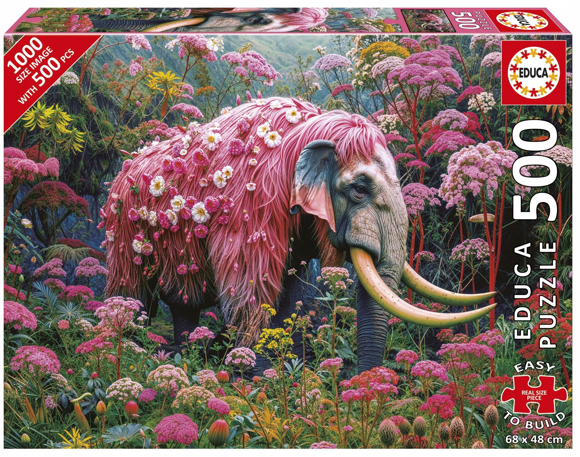 Puzzle 500 Kwiatowy słoń