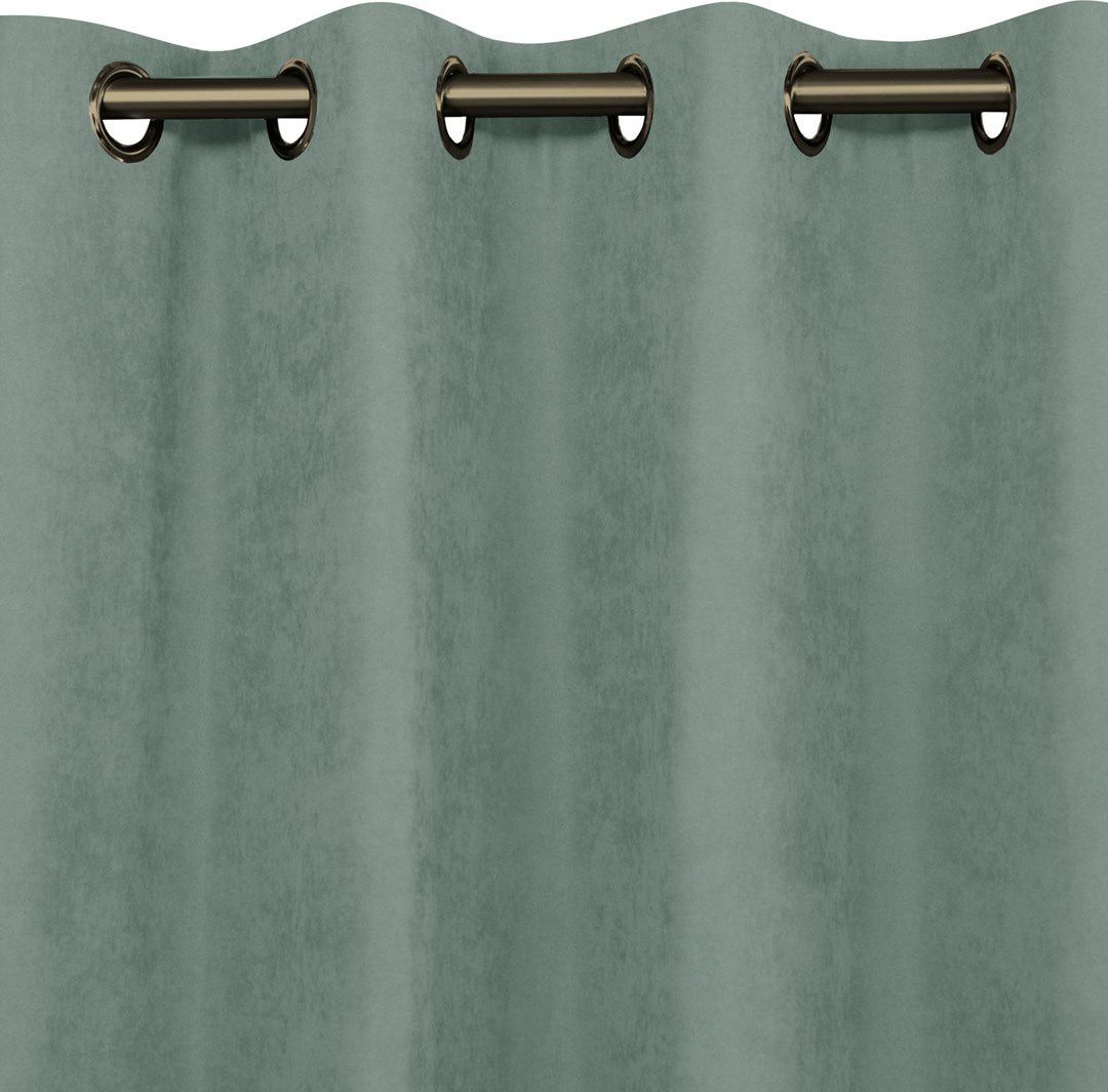 Homede Homede Zasłona MILANA szenilowa na złotych przelotkach 420x225 miętowa