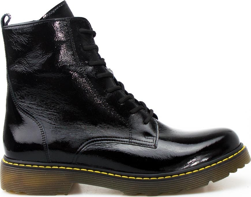 Sempre Workery skórzane lakierowane naplak czarne Sempre-36