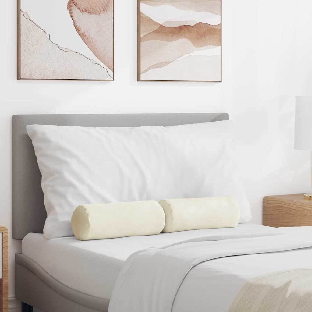 vidaXL Poduszki Wałkowe 2 pcs Kremowy 15 x 40 cm Tkanina sztruksowa